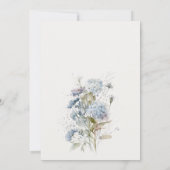 Invitation Chalet bleu Dusky Mariage floral (Dos)
