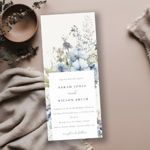 Invitation Chalet bleu Dusky Mariage floral
