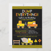 Invitation Chalet Camion de construction 1er anniversaire (Devant)