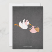 Invitation Chalet de cigogne Baby shower de filles afro-améri (Dos)