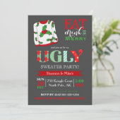 Invitation Chalet de fête de Noël moche (Debout devant)