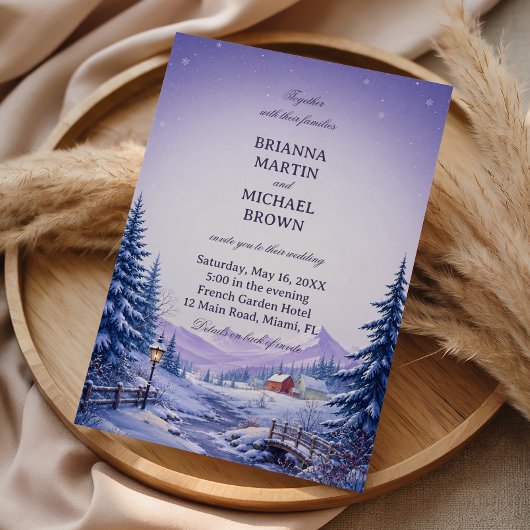 Invitation Chalet de la Vallée enneigée