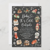 Invitation Chalet de Noël d'hiver Baby shower de vacances (Devant)