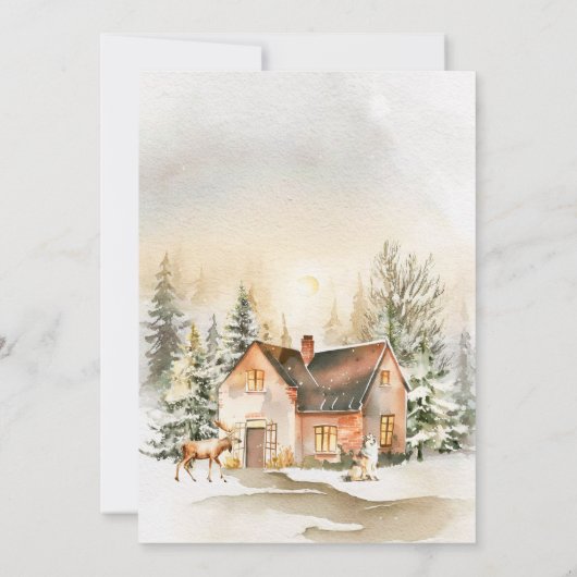 Invitation Chalet de vacances d'hiver (Dos)