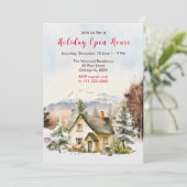 Invitation Chalet de vacances d'hiver (Debout devant)