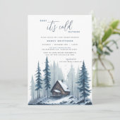 Invitation Chalet d'hiver Bébé Il fait froid dehors Baby show (Debout devant)