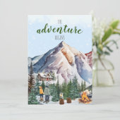 Invitation Chalet d'hiver dans l'aventure de montagne commenc (Debout devant)