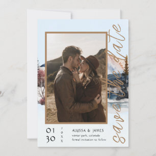 Invitation Chalet d'hiver dans l'aventure de montagne commenc