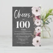 Invitation Chalet Floral blanc encourage au 100e anniversaire (Debout devant)