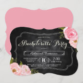 Invitation Chalet Vintage Rose moderne Bacherolette (Devant / Derrière)
