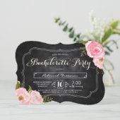Invitation Chalet Vintage Rose moderne Bacherolette (Debout devant)
