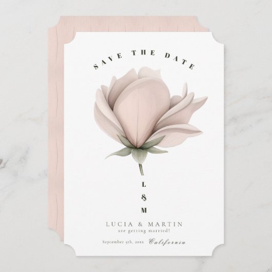 Invitation Chaleur d'hiver Single Big Floral Économisez La Da (Devant / Derrière)