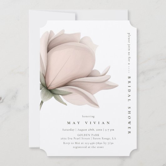 Invitation Chaleur d'hiver Single Big Floral Fête des mariées (Devant)