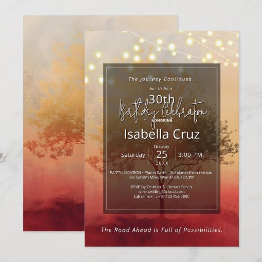 Invitation Chaleur enracinée | Design minimaliste (Devant / Derrière)