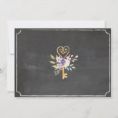 Invitation Chaleur ménager Maison Sweet Home Flowers Chalk (Dos)