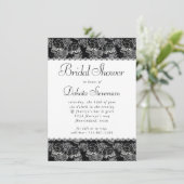 Invitation Chaleur Rose crâne | Funky Black White Fête des ma (Debout devant)