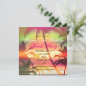 Invitation Chaleur tropicale Palm Trees Beach Party Invitatio (Debout devant)