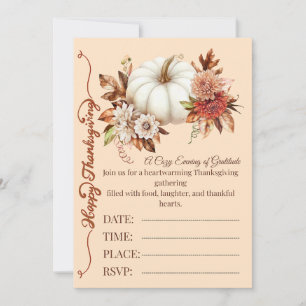 Invitation chaleureuse de Thanksgiving à la citrou