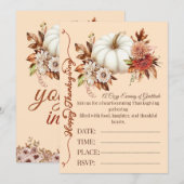 Invitation chaleureuse de Thanksgiving à la citrou (Devant / Derrière)
