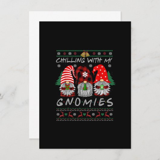 Invitation Chaleureux avec Gnomies Gnome Noël Noël Buffalo (Devant / Derrière)