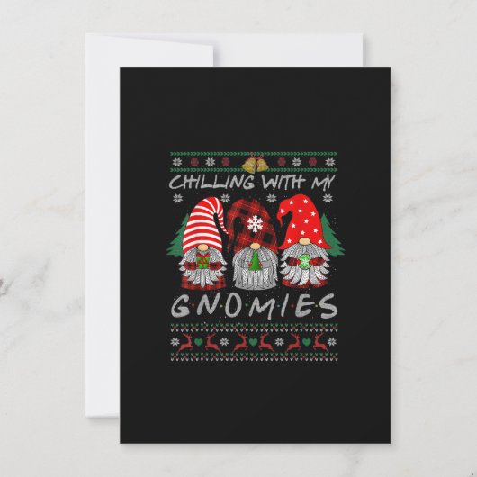 Invitation Chaleureux avec Gnomies Gnome Noël Noël Buffalo (Devant)
