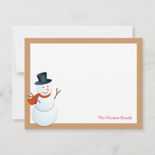 Invitation Chaleureux bonhomme de neige du nord brun xmas mer
