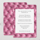 Invitation Chaleureux Chic Soft Rose Faux Velvet Mariage (Devant / Derrière)
