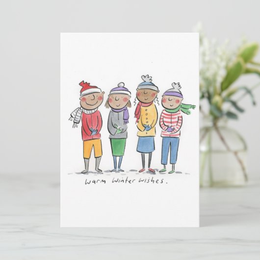 Invitation Chaleureux désir d'hiver (Debout devant)