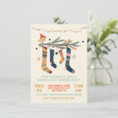 Invitation Chaleureux et douillets Chaussettes de Noël de fêt (Debout devant)