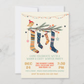 Invitation Chaleureux et douillets Chaussettes de Noël de fêt (Devant)
