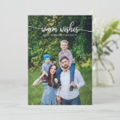 Invitation Chaleureux Scripts blancs Unique Photo Noël (Debout devant)