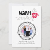 Invitation Chaleureux souhaits canicule scandinave photo Noël (Devant)