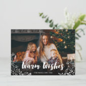 Invitation Chaleureux Souhaits mignons Feuillage d'hiver Phot (Debout devant)