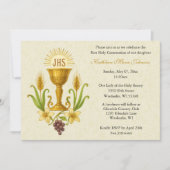 Invitation Chalice et Lilies Première communion traditionnell (Devant)
