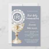 Invitation Chalice Host First Communion (Devant)