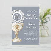 Invitation Chalice Host First Communion (Debout devant)