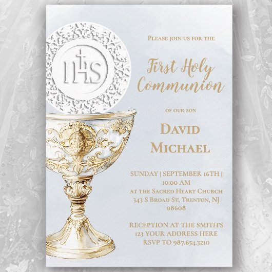 Invitation Chalice Host First Holy Communion