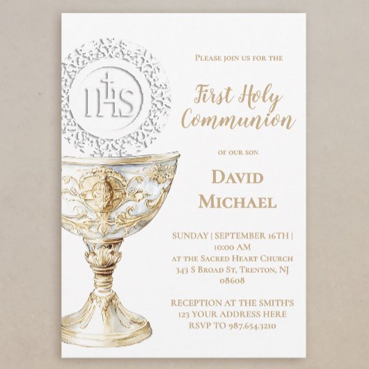 Invitation Chalice Host First Holy Communion