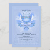 Invitation Chalice révéré Première sainte communion bleu (Devant / Derrière)