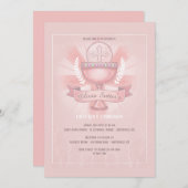 Invitation Chalice révéré première sainte communion rose (Devant / Derrière)