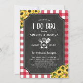 Invitation Chalk En vichy tournesol I Do BBQ Couple's Shower (Devant)