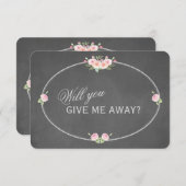 Invitation Chalk Fleurs vintages Me Donnerez-Vous (Devant / Derrière)