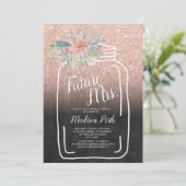 Invitation Chalk floral mason bocal parties scintillant douch (Debout devant)