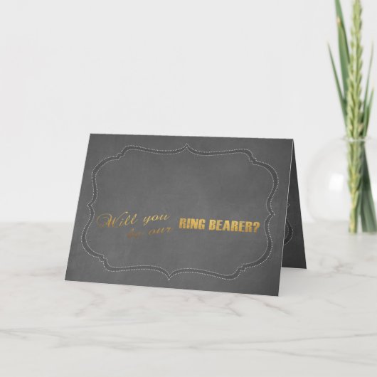 Invitation Chalk Gold Foil Moderne Serez-Vous Notre PORTE-ANN (Devant)