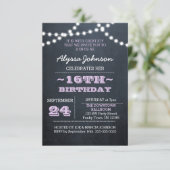 Invitation Chalk Lights Lavender 16e anniversaire Sm Invitati (Debout devant)