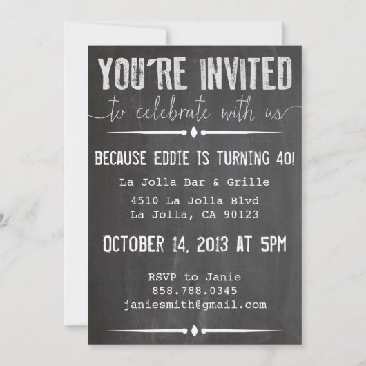 Invitation Chalkboard (Devant)