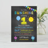 Invitation Chalkboard 1er anniversaire Little Sunshine Boy Pa (Debout devant)