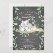 Invitation Chalkboard Adorable Baby shower d'ours Koala (Devant)
