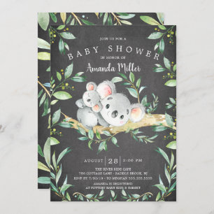 Invitation Chalkboard Adorable Baby shower d'ours Koala