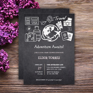 Invitation Chalkboard Adventure Attend le Baby shower